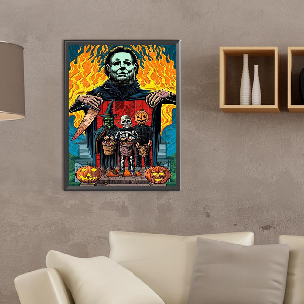 Funny Halloween - Full Round Drill Diamond Painting 30*40CM