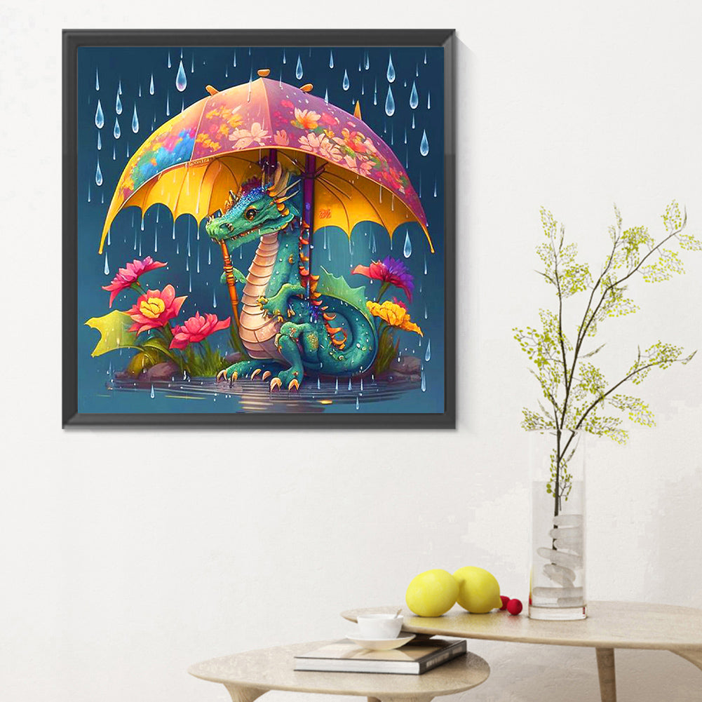Umbrella Animal Dragon - Full Round Drill Diamond Painting 30*30CM