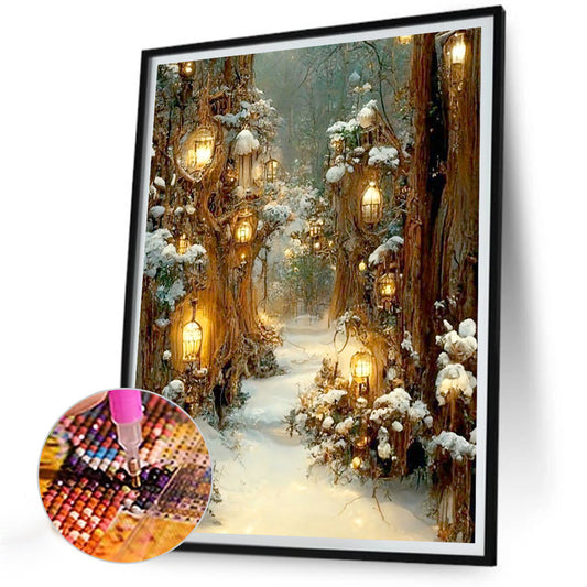 Snowy Scenery - Full Round Drill Diamond Painting 30*40CM