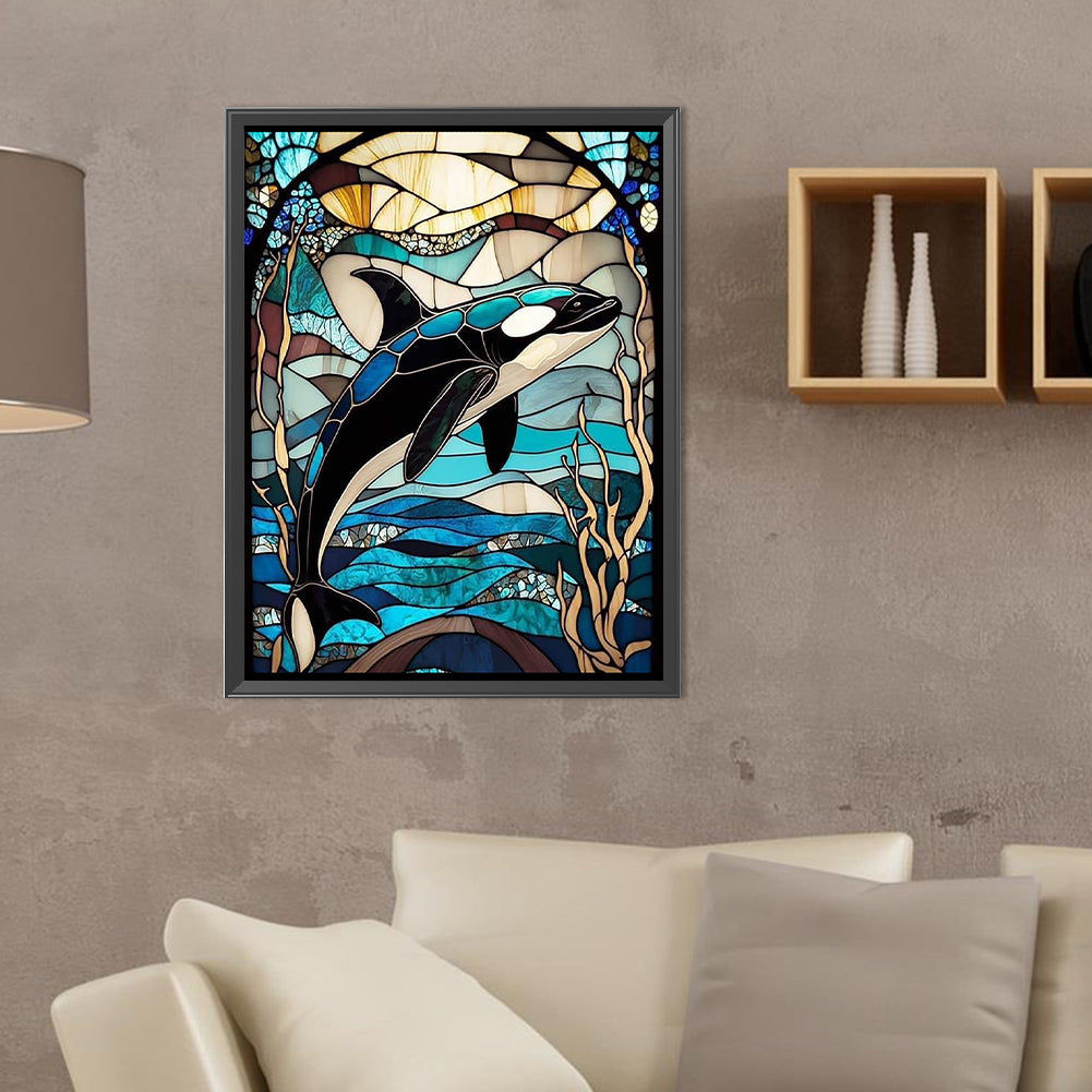 Stained Glass Sea Life - Full Round Drill Diamond Painting 30*40CM