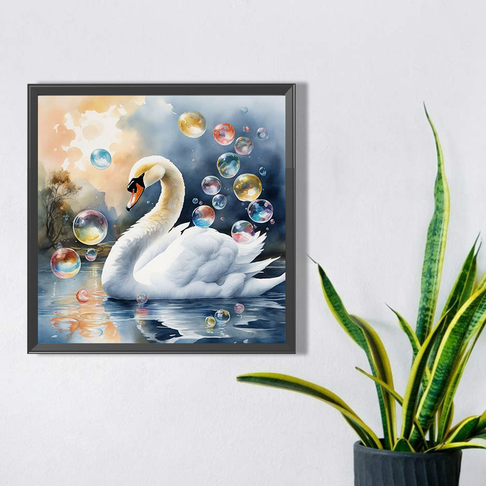 White Swan - Full AB Dril Square Diamond Painting 40*40CM
