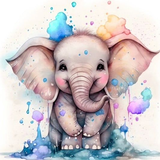 Elephant - Full AB Dril Square Diamond Painting 40*40CM