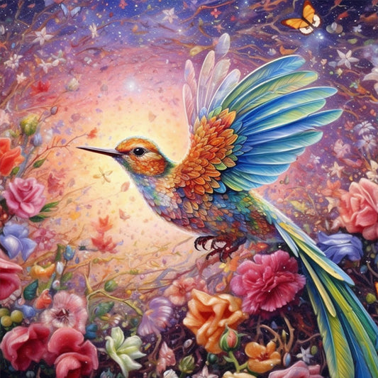 Flowers And Birds - 18CT Stamped Cross Stitch 40*40CM