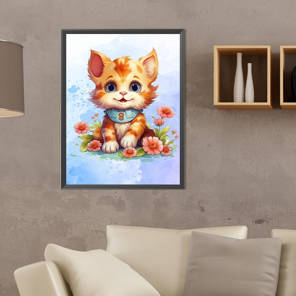 Kitten - Full Round Drill Diamond Painting 30*40CM