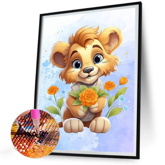 Lion - Full Round Drill Diamond Painting 30*40CM