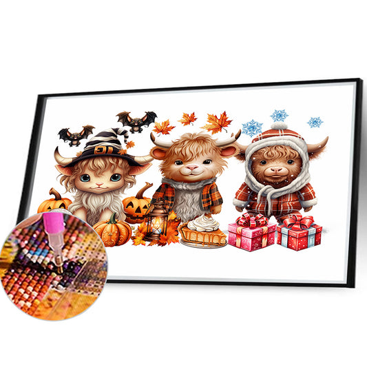 Halloween Yak - Full Round Drill Diamond Painting 40*30CM