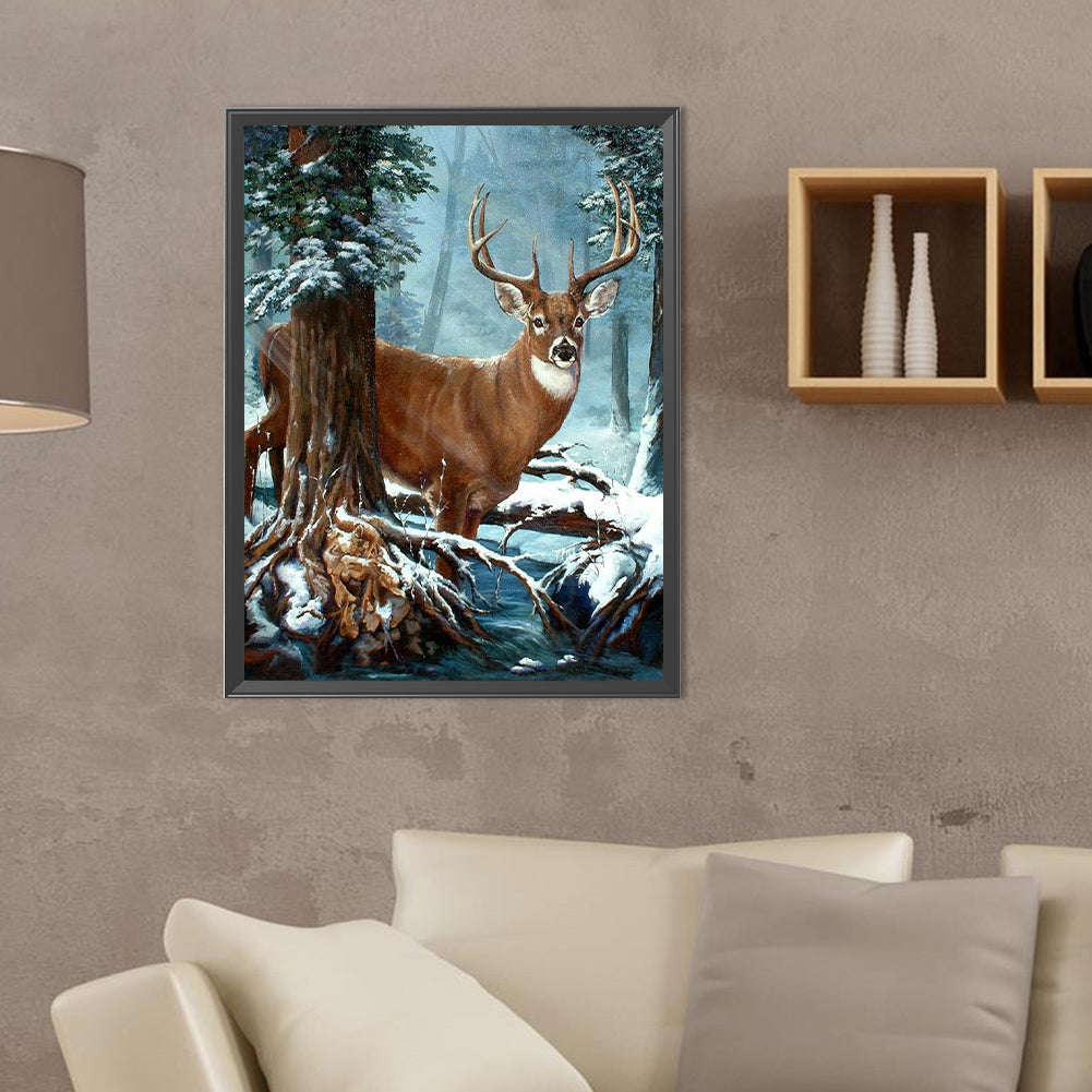 Elk - Full Round Drill Diamond Painting 30*40CM