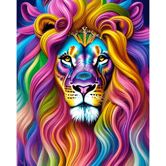 Colorful Lion - Full Square Drill Diamond Painting 40*50CM