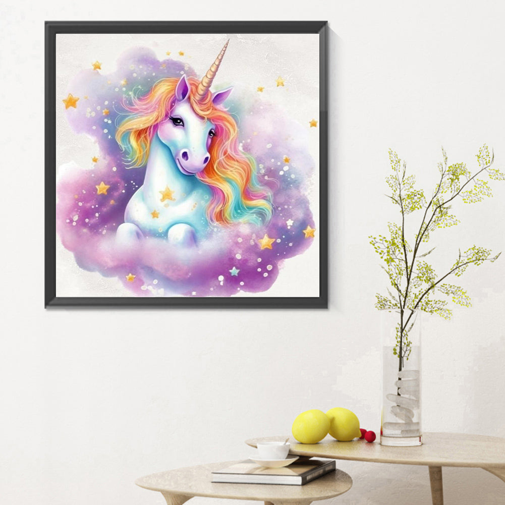 Colorful Cloud Unicorn - Full Round Drill Diamond Painting 30*30CM