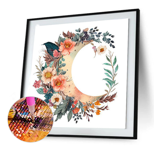 Flowers On The Moon - Full Round Drill Diamond Painting 30*30CM