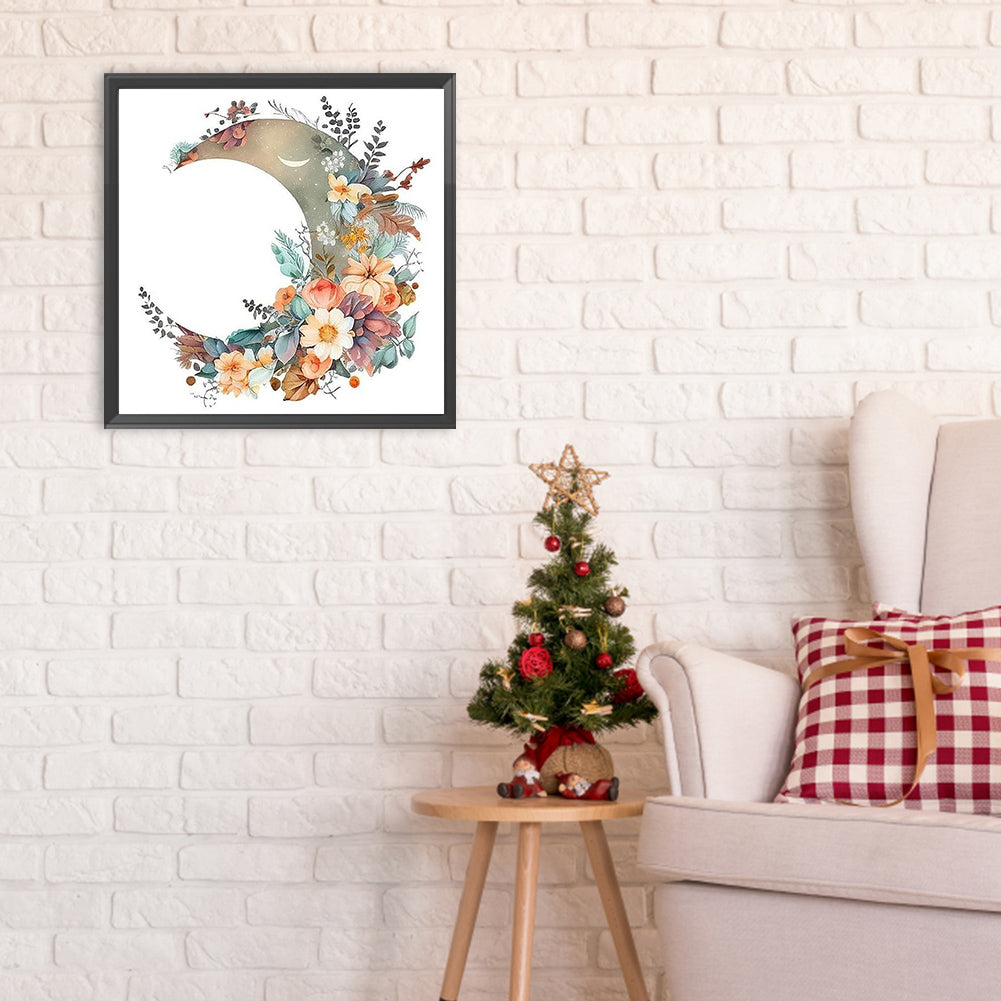 Flowers On The Moon - Full Round Drill Diamond Painting 30*30CM