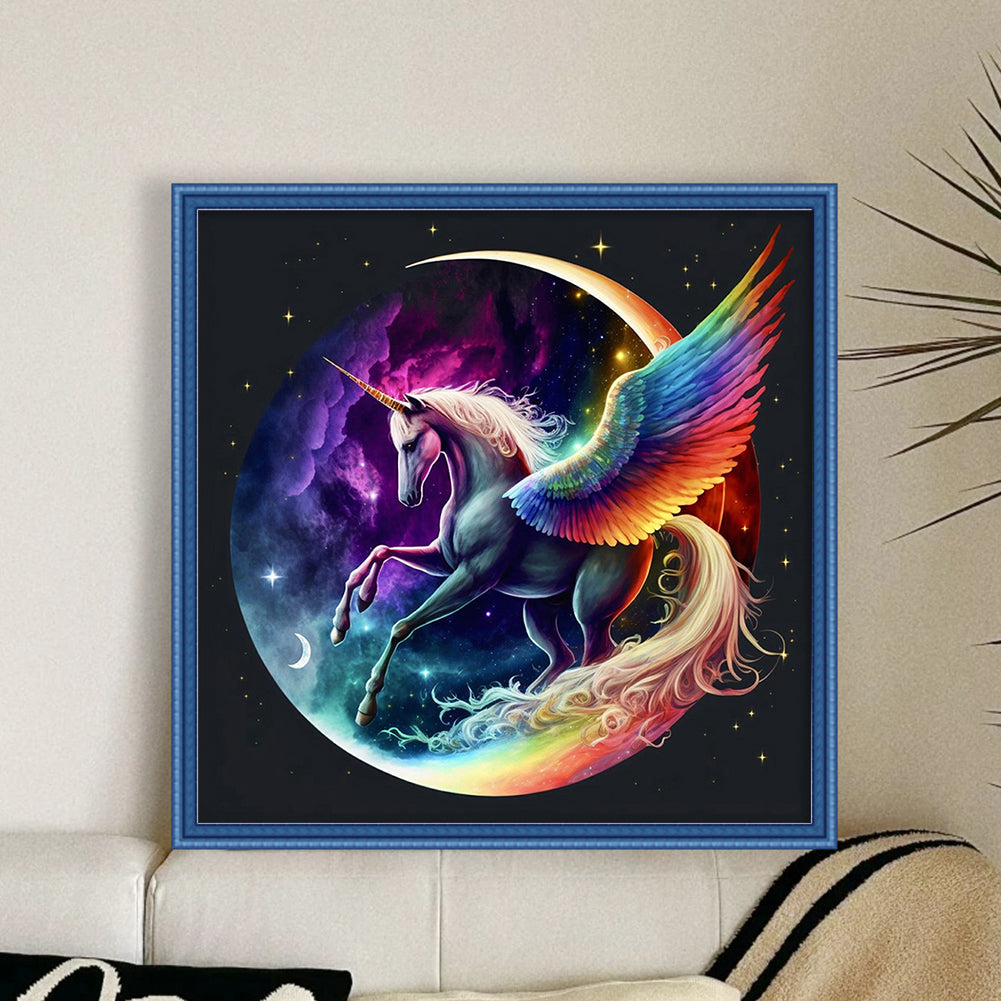 Moon Unicorn - 11CT Stamped Cross Stitch 40*40CM