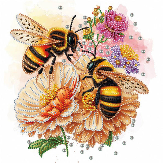 Stationary Bee - Special Shaped Drill Diamond Painting 30*30CM