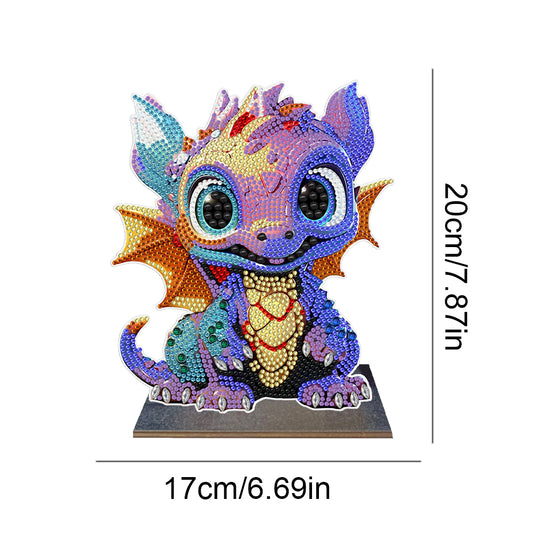 Wooden Desktop Diamond Painting Ornament Diamond Table Decor (Dragon Baby #6)