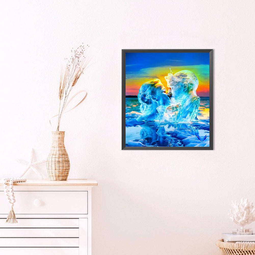 Frozen Kiss - Full Round Drill Diamond Painting 40*45CM