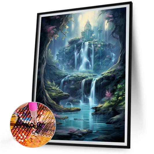 Waterfall View - Full Round Drill Diamond Painting 30*40CM