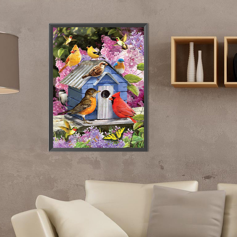 Cardinal Bluebird - Full Round Drill Diamond Painting 30*40CM