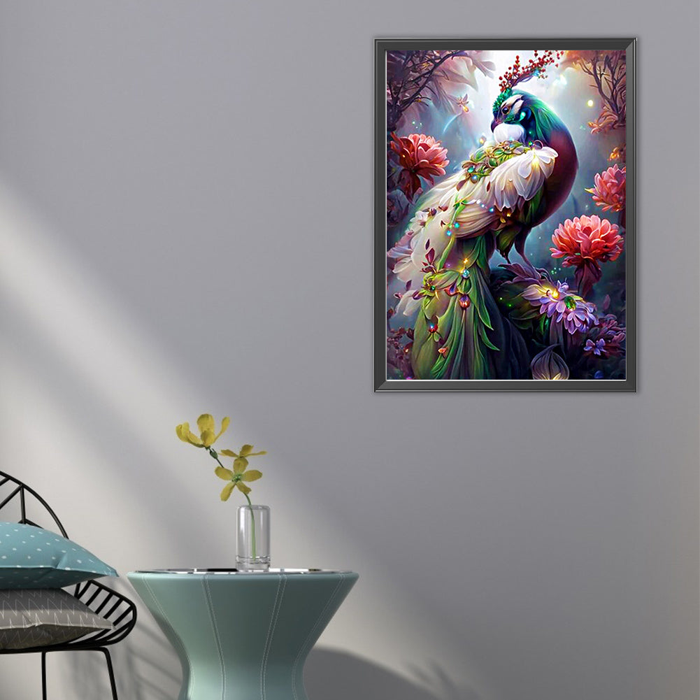Peacock - Full AB Dril Round Diamond Painting 40*55CM