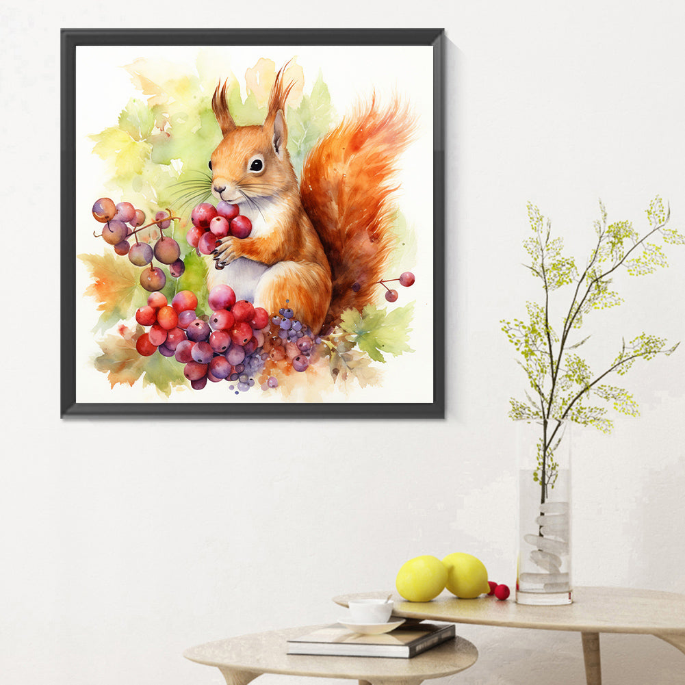 Autumn Squirrel - Full Round Drill Diamond Painting 30*30CM