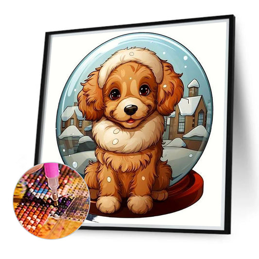 Brown Dog - Full Round Drill Diamond Painting 40*40CM