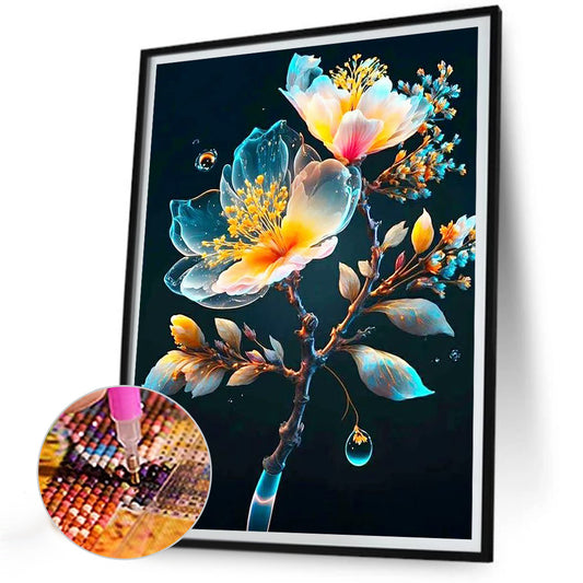 Fluorescent Crystal Flower Flower - Full Round Drill Diamond Painting 30*40CM