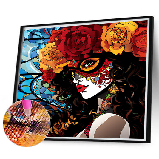 Day Of The Dead Girl - Full Round Drill Diamond Painting 35*30CM