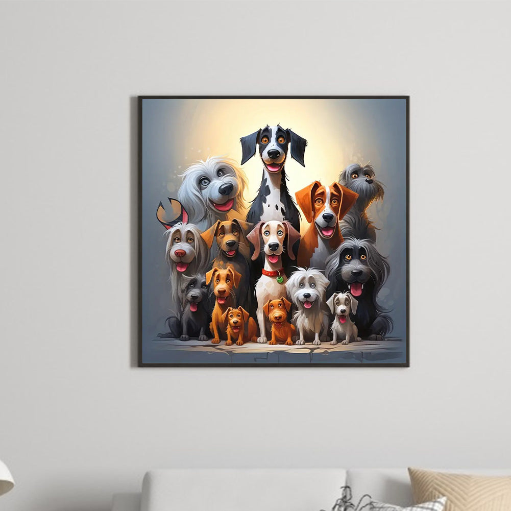 A Group Of Puppies - Full Round Drill Diamond Painting 40*40CM