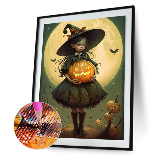 Halloween Girl - Full Round Drill Diamond Painting 30*40CM