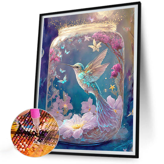 Hummingbird In Jar - Full Round Drill Diamond Painting 30*40CM