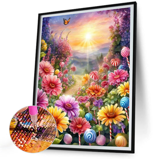 Colorful Lollipop Flowers - Full Round Drill Diamond Painting 30*40CM