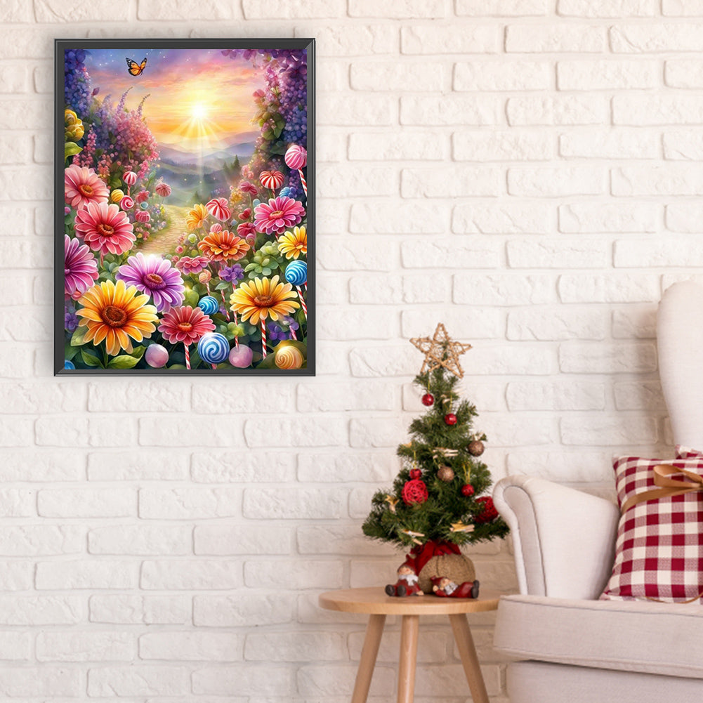 Colorful Lollipop Flowers - Full Round Drill Diamond Painting 30*40CM