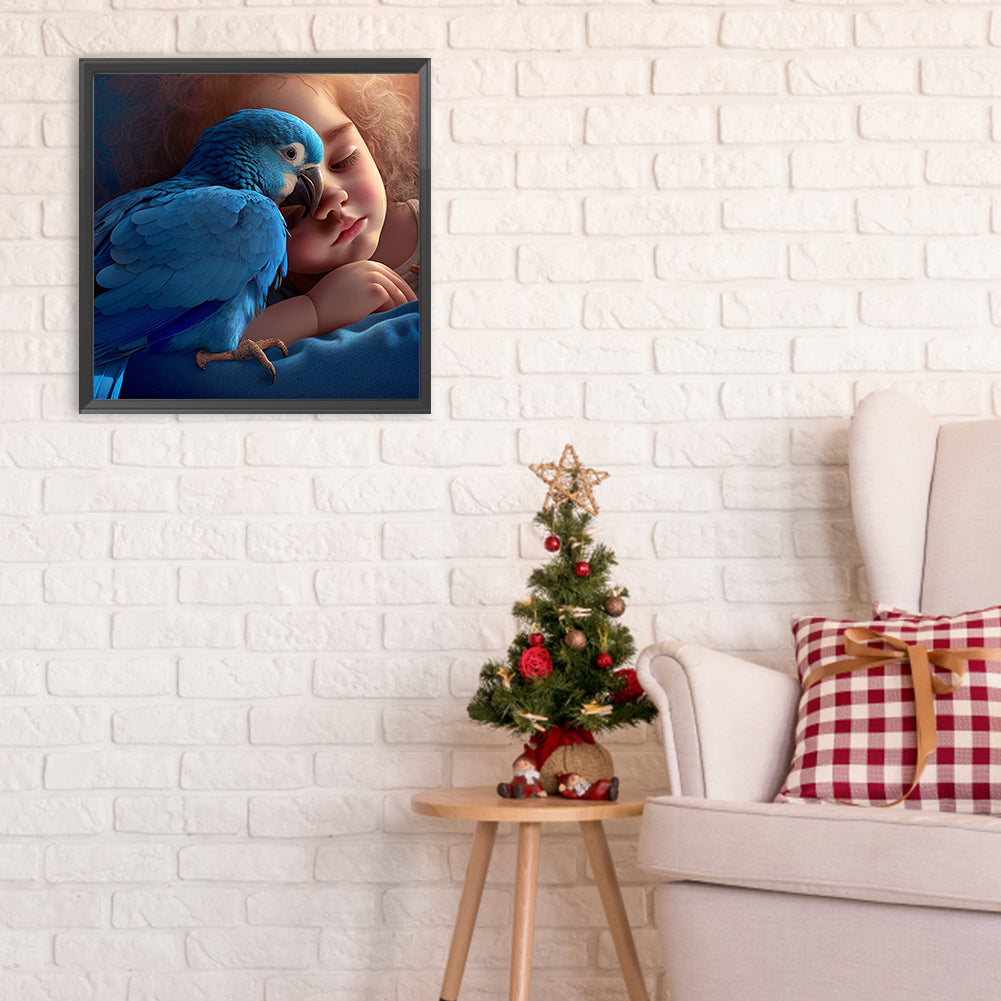 Bluebird And Girl - Full Round Drill Diamond Painting 30*30CM
