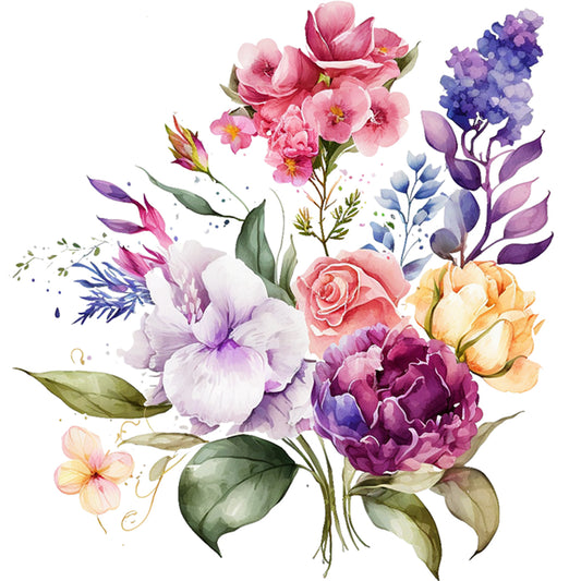 Watercolor Flowers - 11CT Stamped Cross Stitch 45*45CM