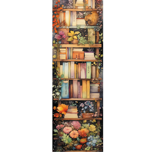 Stack Of Books With Flowers - 11CT Stamped Cross Stitch 30*80CM