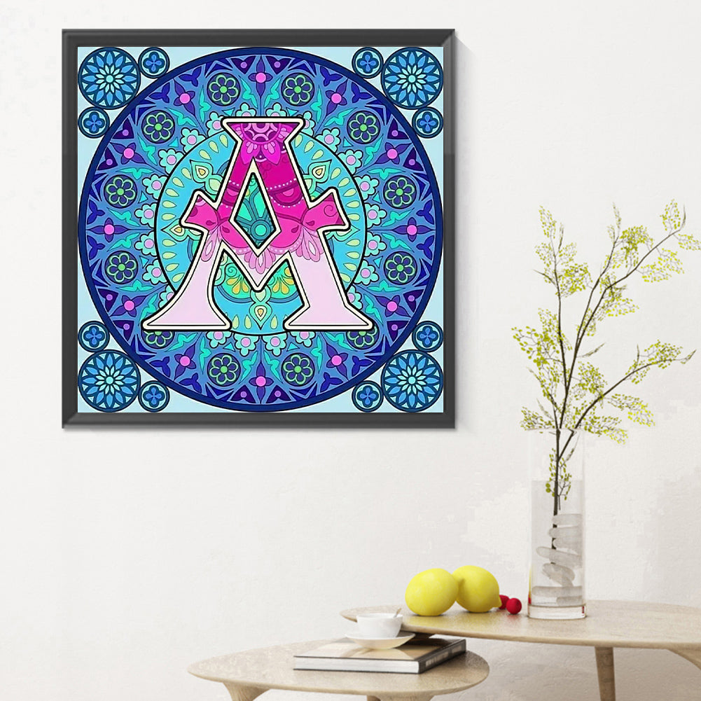 Mandala Letter A - Full Round Drill Diamond Painting 30*30CM