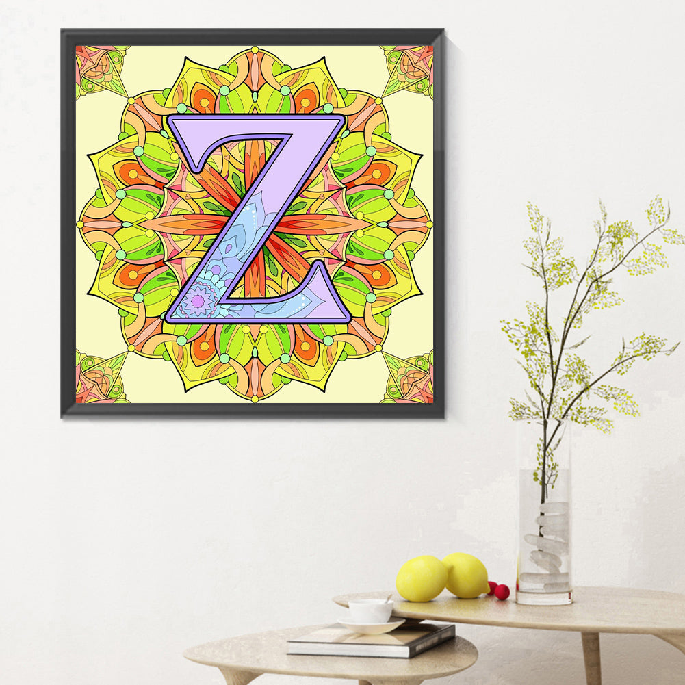 Mandala Letter Z - Full Round Drill Diamond Painting 30*30CM