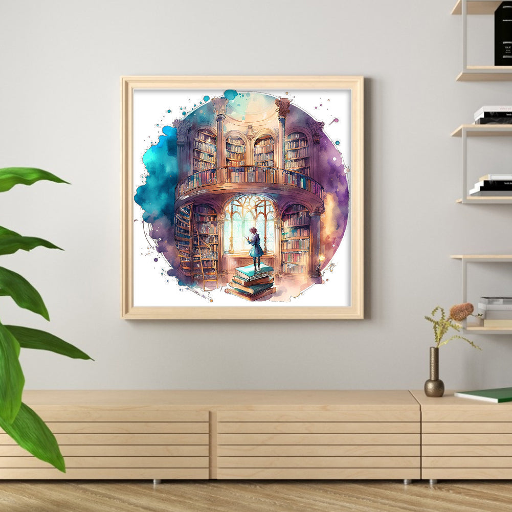 Library - 11CT Stamped Cross Stitch 60*60CM