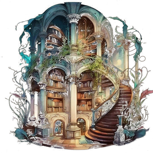 Library - 11CT Stamped Cross Stitch 60*60CM