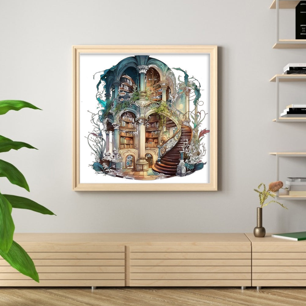 Library - 11CT Stamped Cross Stitch 60*60CM