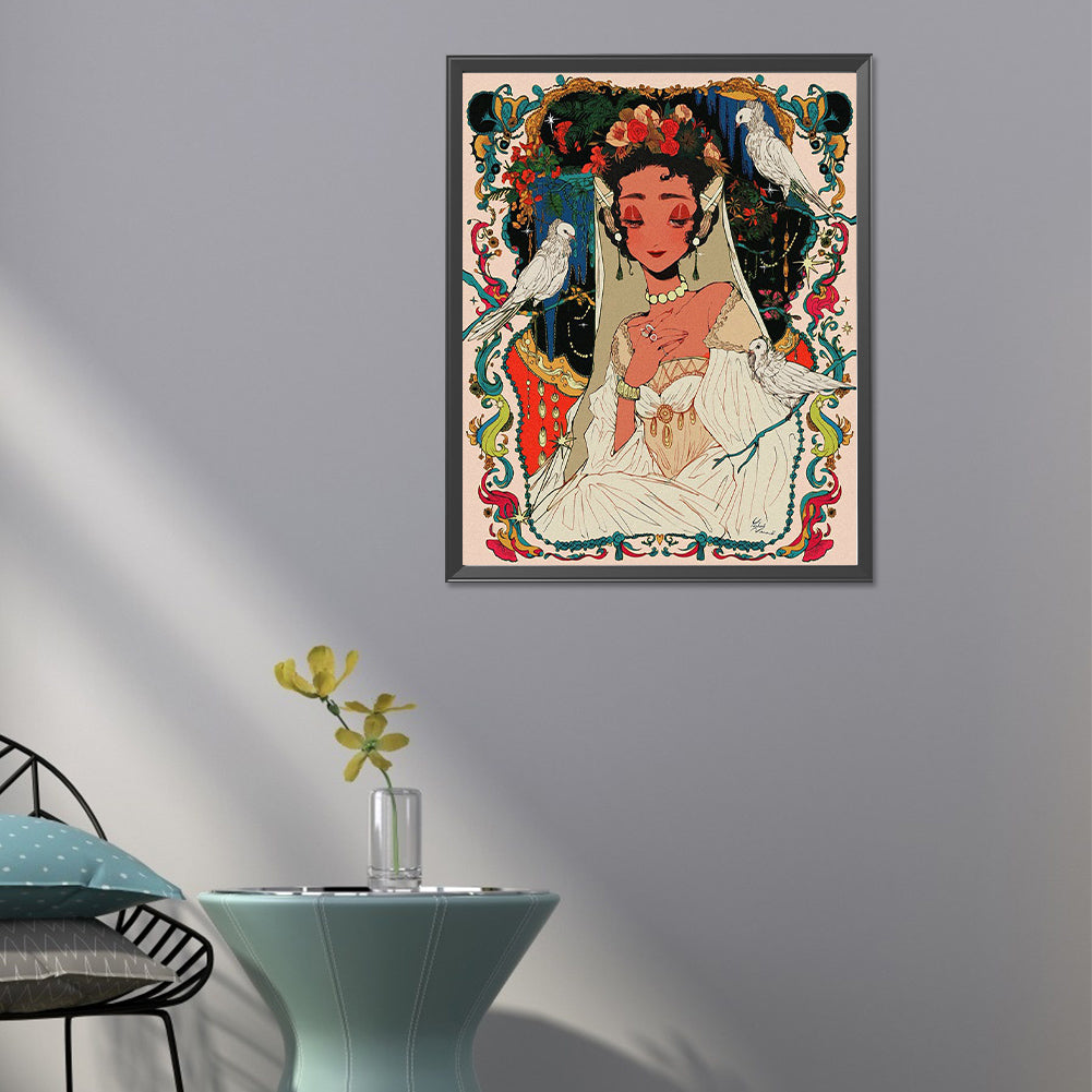 Peace Dove Girl - Full Round Drill Diamond Painting 40*50CM
