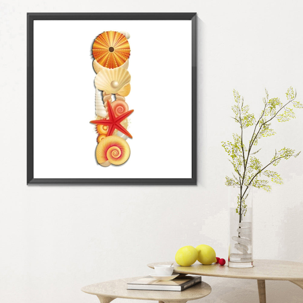 Beach Letter I Word - Full Round Drill Diamond Painting 30*30CM