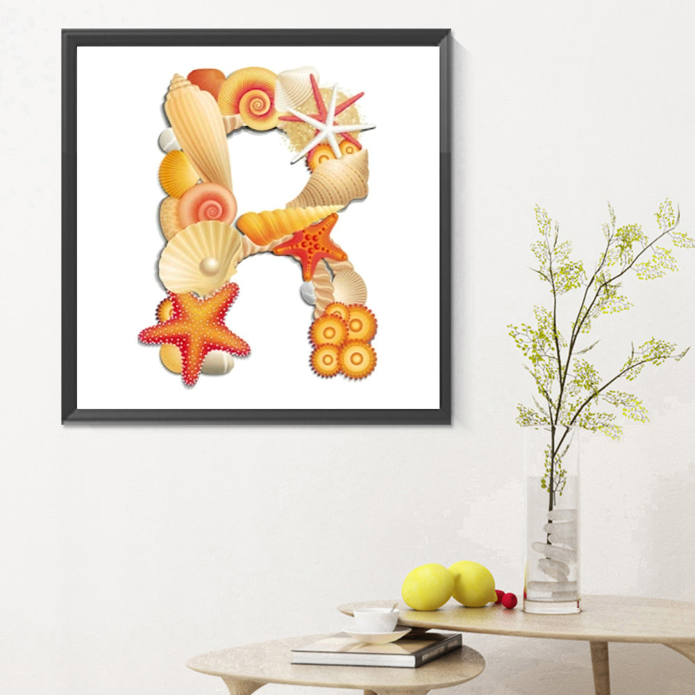 Beach Letter R Word - Full Round Drill Diamond Painting 30*30CM