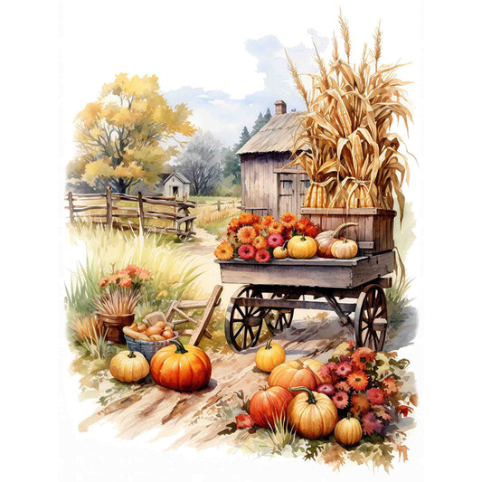 Autumn Landscape - Full Square Drill Diamond Painting 30*40CM