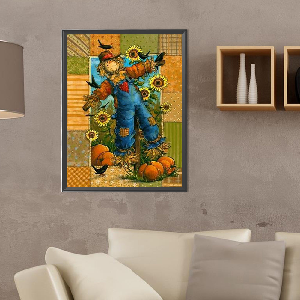 Autumn Harvest And Scarecrow - Full Round Drill Diamond Painting 30*40CM