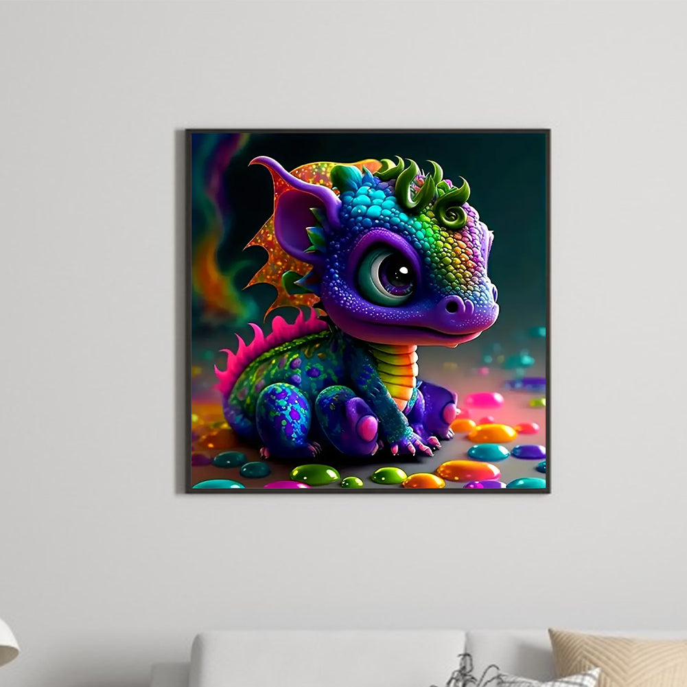 Cute Little Dragon - Full Round Drill Diamond Painting 30*30CM