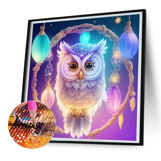 Owl Dream Catcher - Full Round Drill Diamond Painting 30*30CM