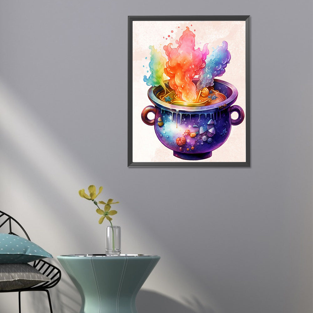 Colorful Potion Cauldron - Full Round Drill Diamond Painting 40*50CM