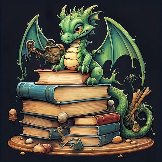 Book Dinosaur - Full Square Drill Diamond Painting 30*30CM