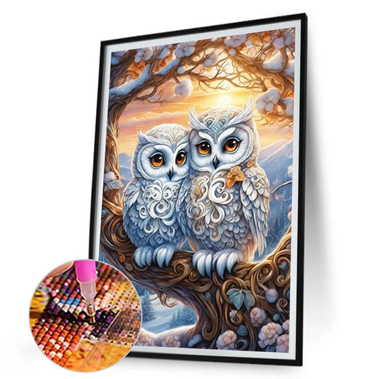 Owl - Full Round Drill Diamond Painting 30*45CM