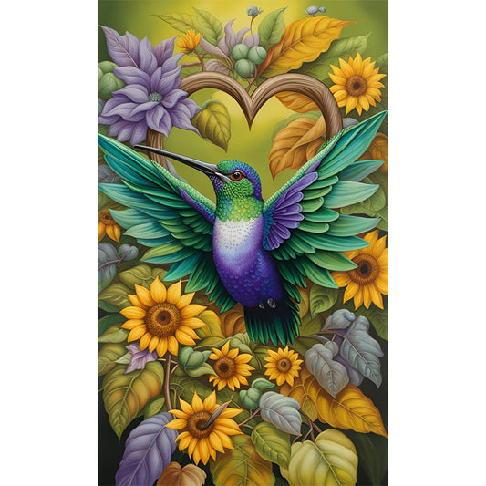 Sunflower Hummingbird - 11CT Stamped Cross Stitch 35*60CM